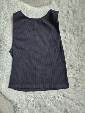 Ardene Black Ribbed Crop Tube Top - Seamless Stretchy Summer Basic Size S/M🔥